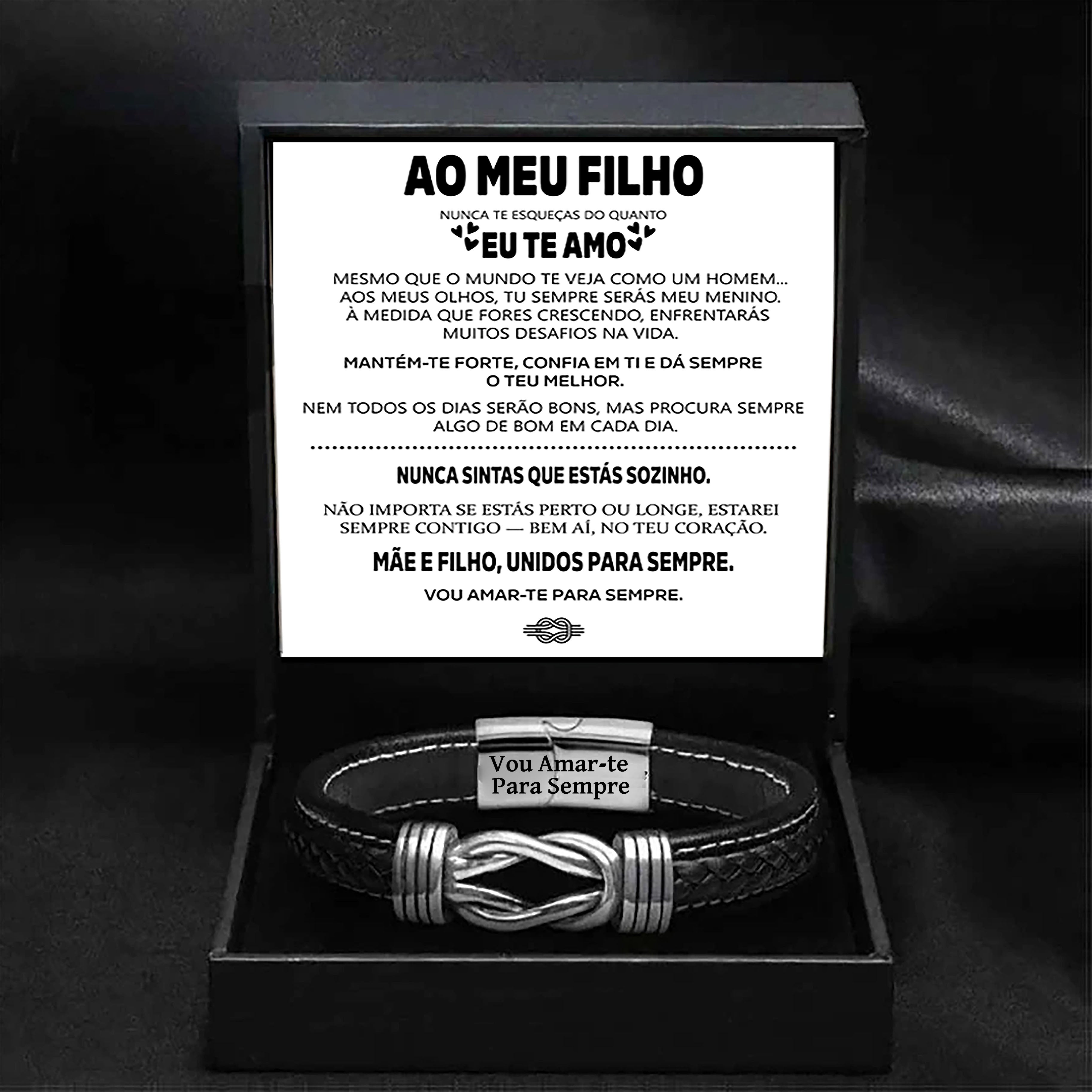 AO MEU FILHO | PULSEIRA DE COURO | SEMPRE UNIDOS