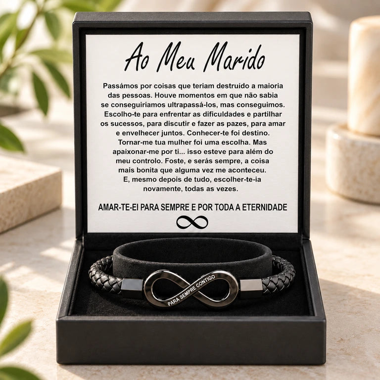 Pulseira Infinito para Ele – "Um Amor Sem Fim"
