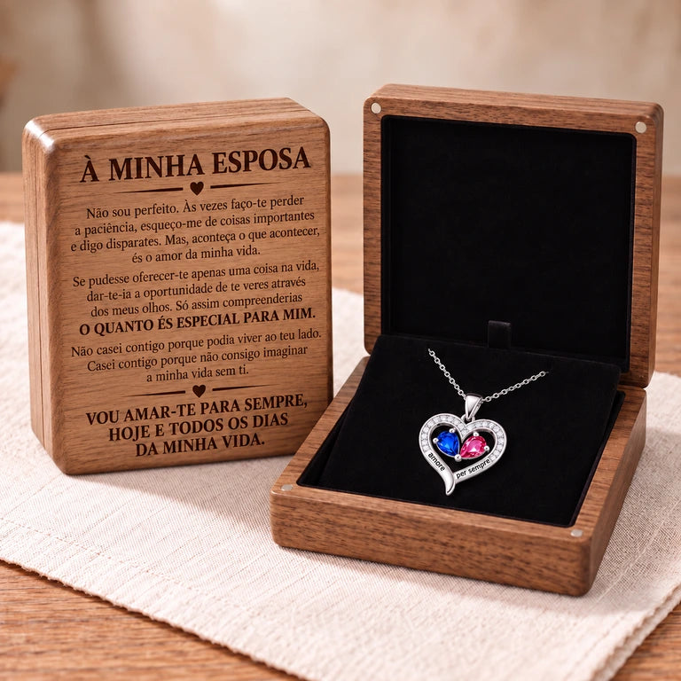 À Minha Esposa – Colar “Amor para Sempre” com Caixa Gravada